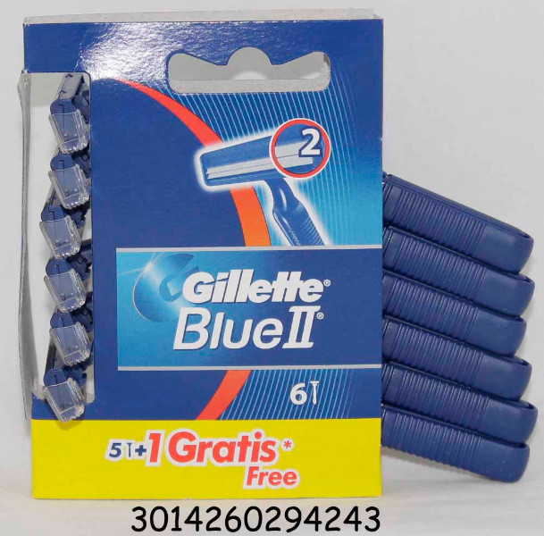 MAQUINA AFEITAR GILLETTE DESEC. BLUE II CARTON 5 + 1 UDS. 
