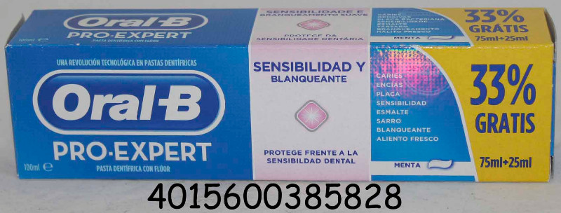 PASTA DENTAL ORAL-B SENSIBILIDAD+BLANQUEANTE 100 ML