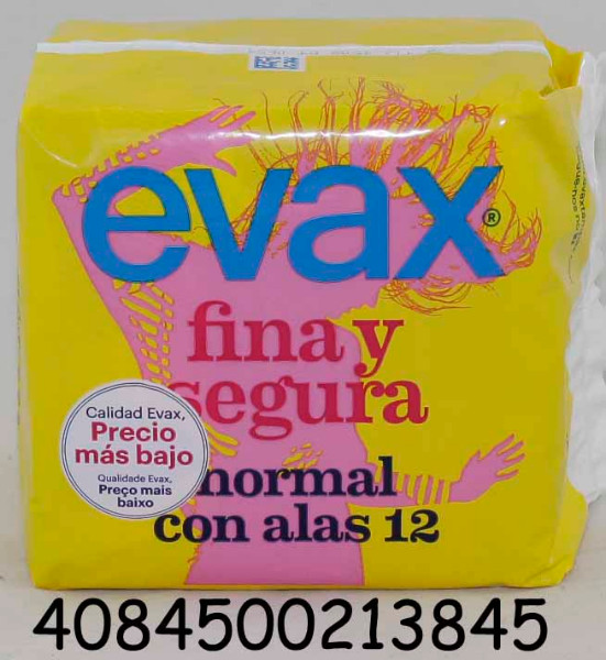 COMPRESAS EVAX  FINA Y SEG. NORMAL ALAS 12 UDS.