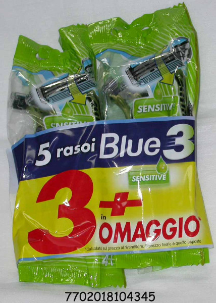 MAQUINA AFEITAR GILLETTE DESEC. BLUE-3  BOLSA 5+3