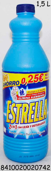 Droguería Perfumería FELI - Lejia estrella 1350ml Con detergente azul, pino  o limón 1 x 1,95€ y ## 3 x 5 € ##