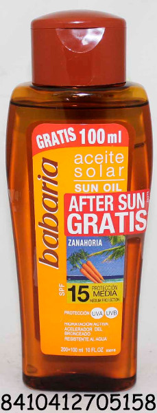 BABARIA BRONC.ACEITE FP-15 - ZANAH.200+100 ML+AFTERSUN