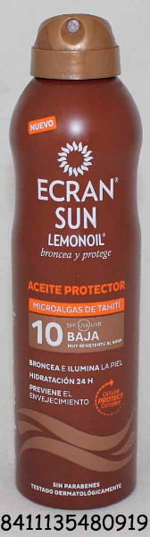 ECRAN SUN LEMONOIL ACEITE AEROSOL METAL PROTEC.FP-10 -250 ML