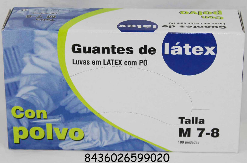 GUANTES LATEX TM 7-8 100 UDS.