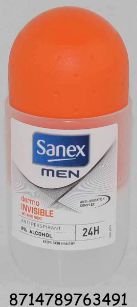 DESOD. SANEX ROLL-ON FOR MEN INVISIBLE 50 ML.